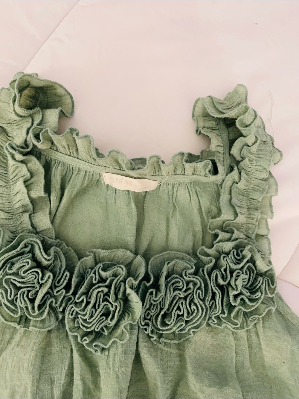 edge Sage Green Ruffle Camisole Top
